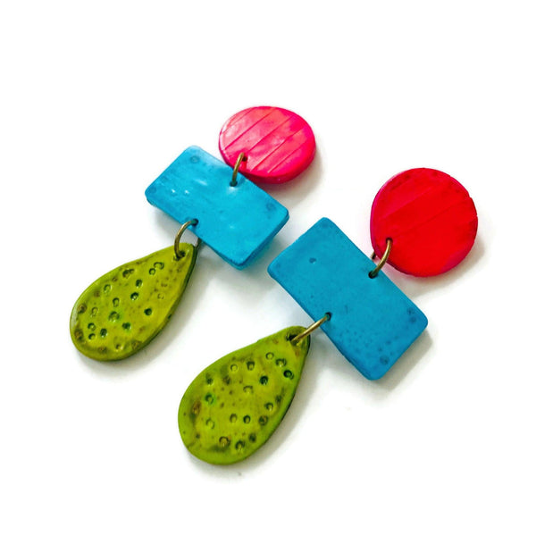 Long Colorful Statement Earring- “Zelda” - Sassy Sacha Jewelry