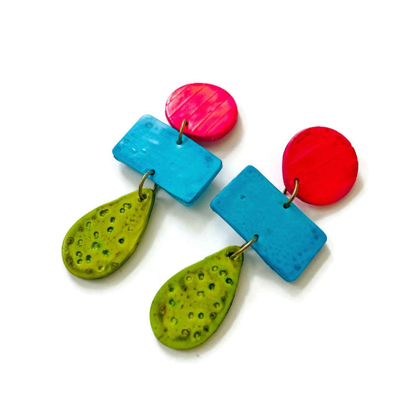 Long Colorful Statement Earring- “Zelda” - Sassy Sacha Jewelry