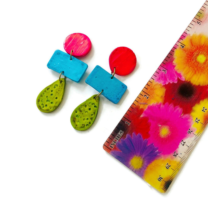 Long Colorful Statement Earring- “Zelda” - Sassy Sacha Jewelry