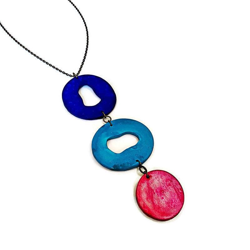 Long Colorful Statement Pendant Necklace - Sassy Sacha Jewelry