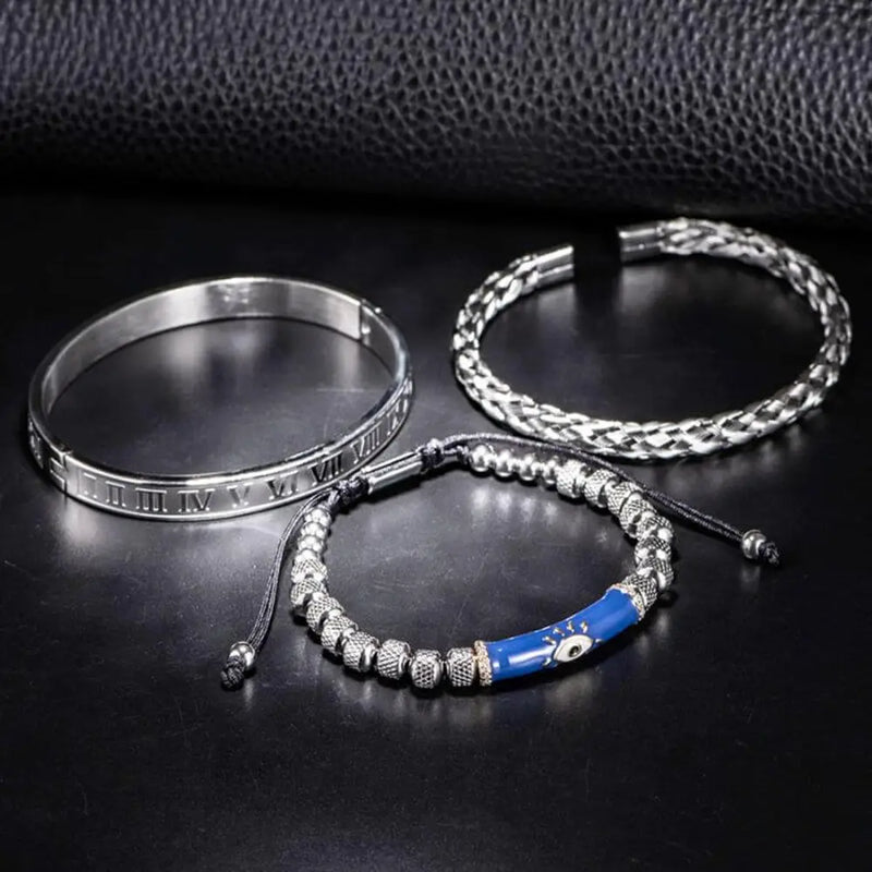 Luxury Enamel Eye Bracelets - Beaded - Gold - Blue - Black - Silver