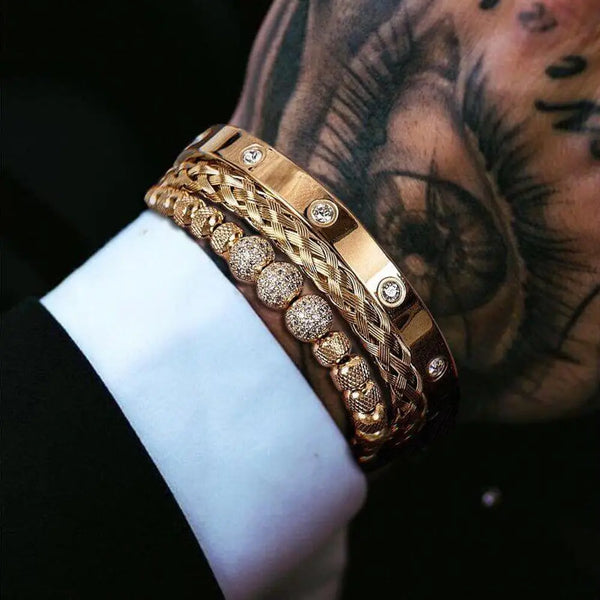 Luxury Royal Beads Bracelets - Bangle - Luxury - Royal - Gold - Black