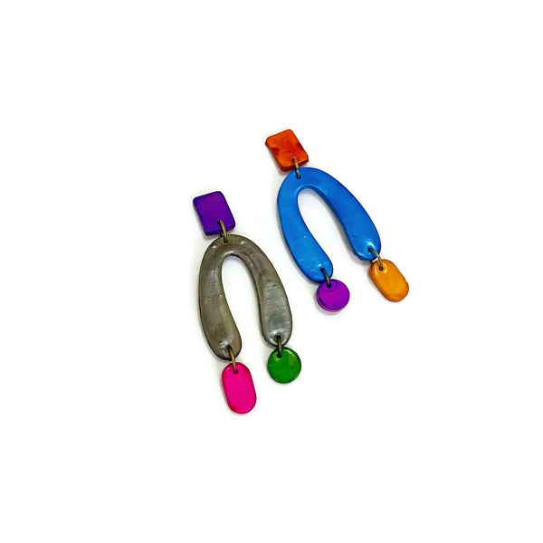 Mismatched Arch Clip On Earrings Earrings - Sassy Sacha Jewelry
