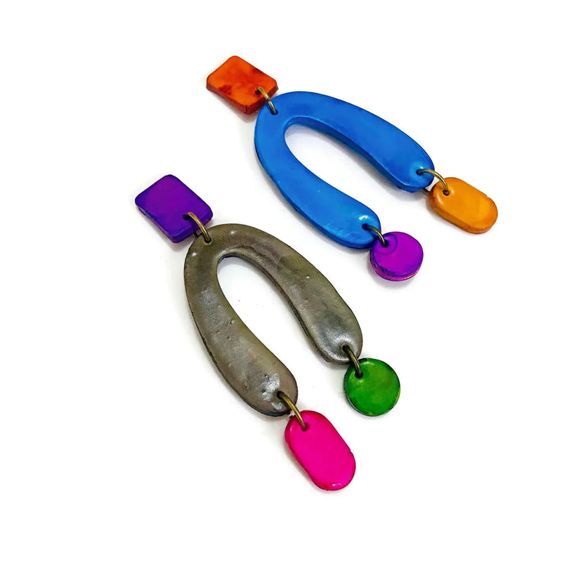 Mismatched Arch Clip On Earrings Earrings - Sassy Sacha Jewelry