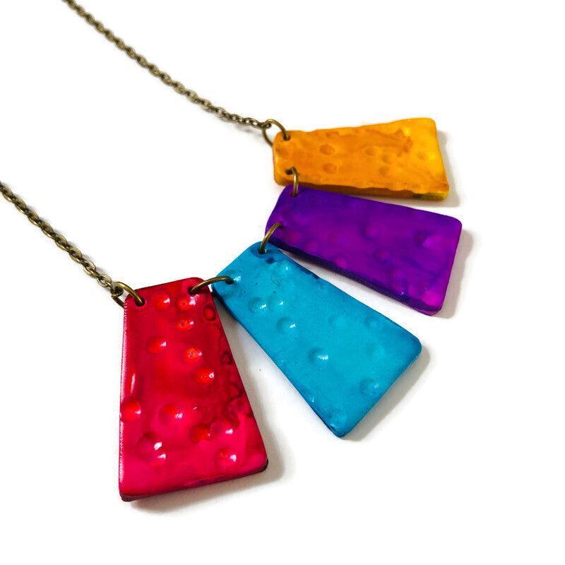 Multicolored Fringe Necklace for Summer - Sassy Sacha Jewelry