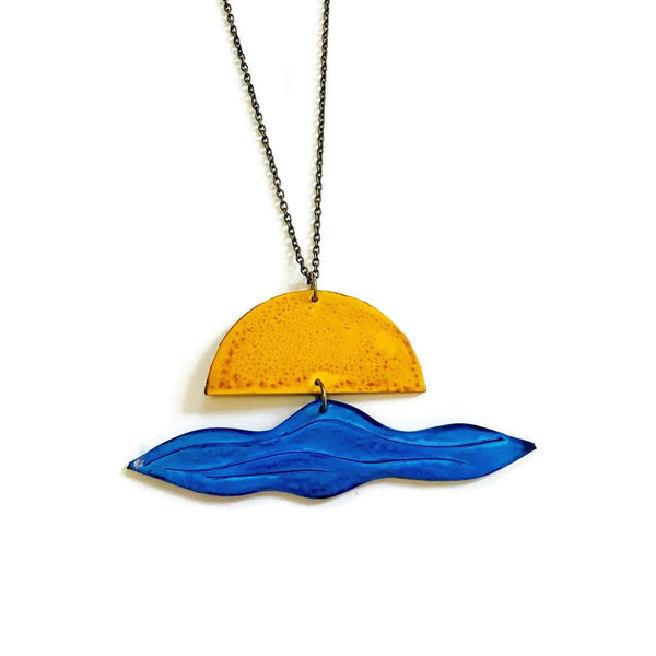 Ocean & Sunrise Necklace - Sassy Sacha Jewelry