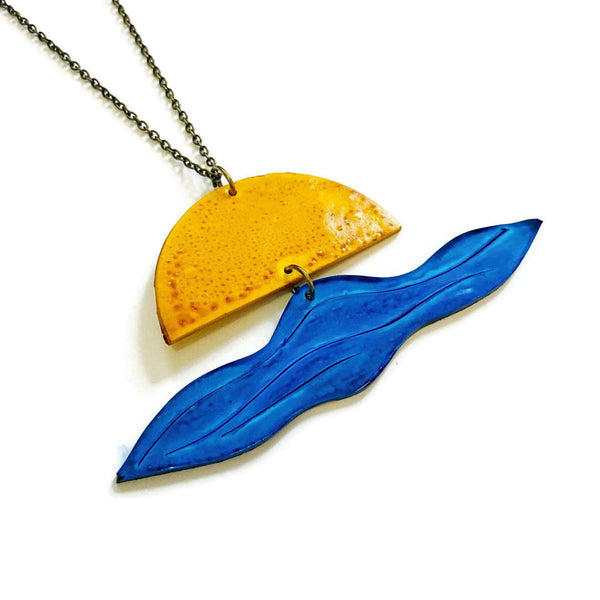 Ocean & Sunrise Necklace - Sassy Sacha Jewelry