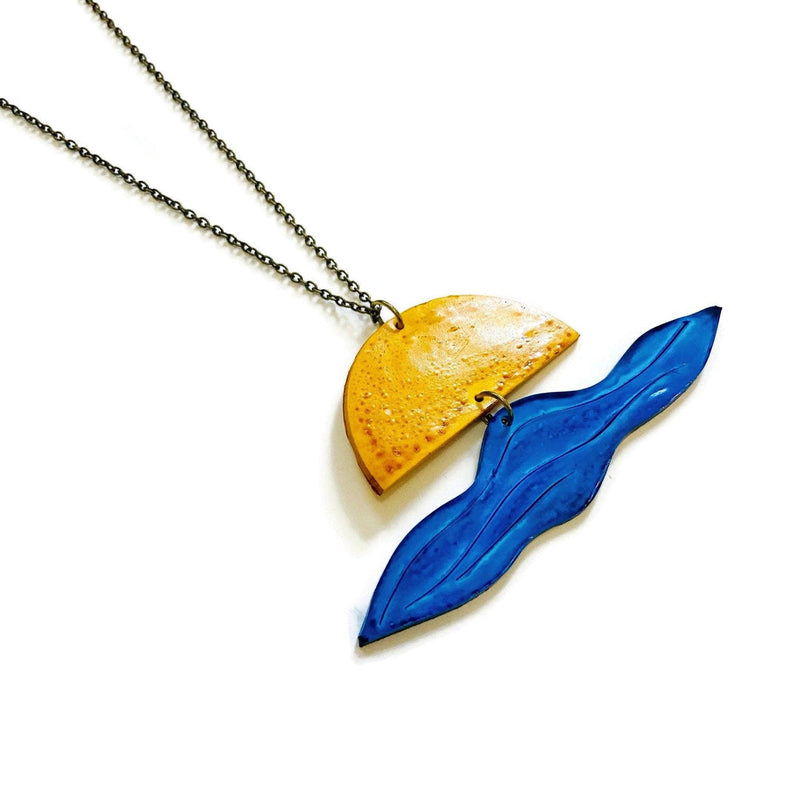 Ocean & Sunrise Necklace - Sassy Sacha Jewelry