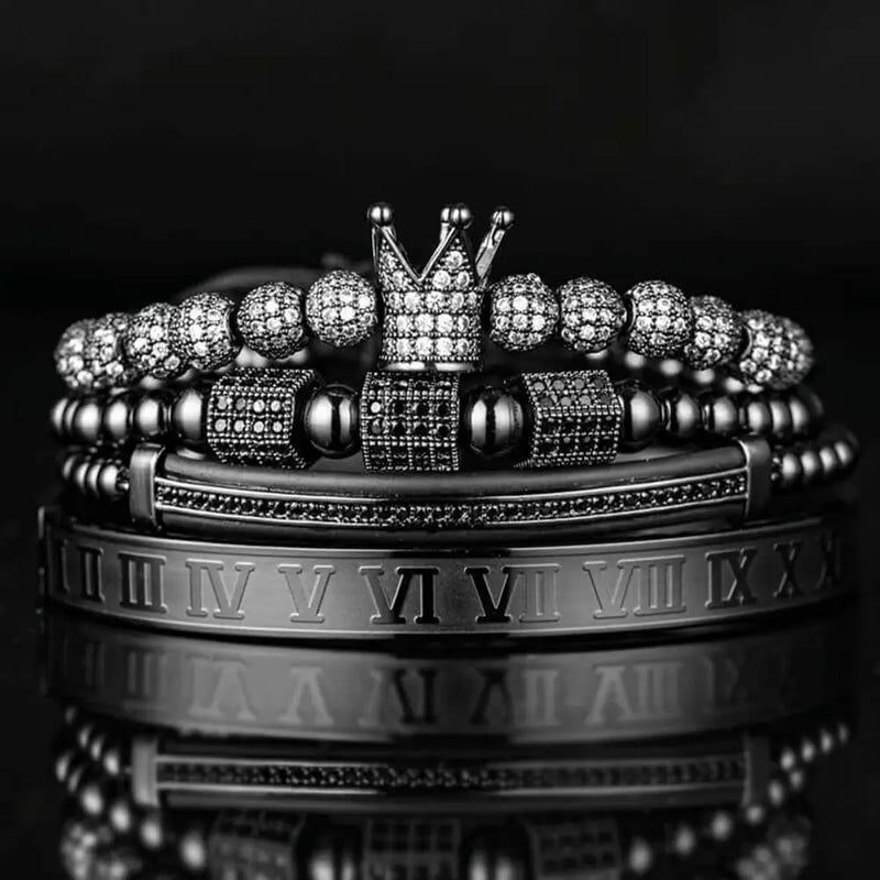 Prince Deluxe Bracelets - Roman - Silver - Gold - Black - Beaded