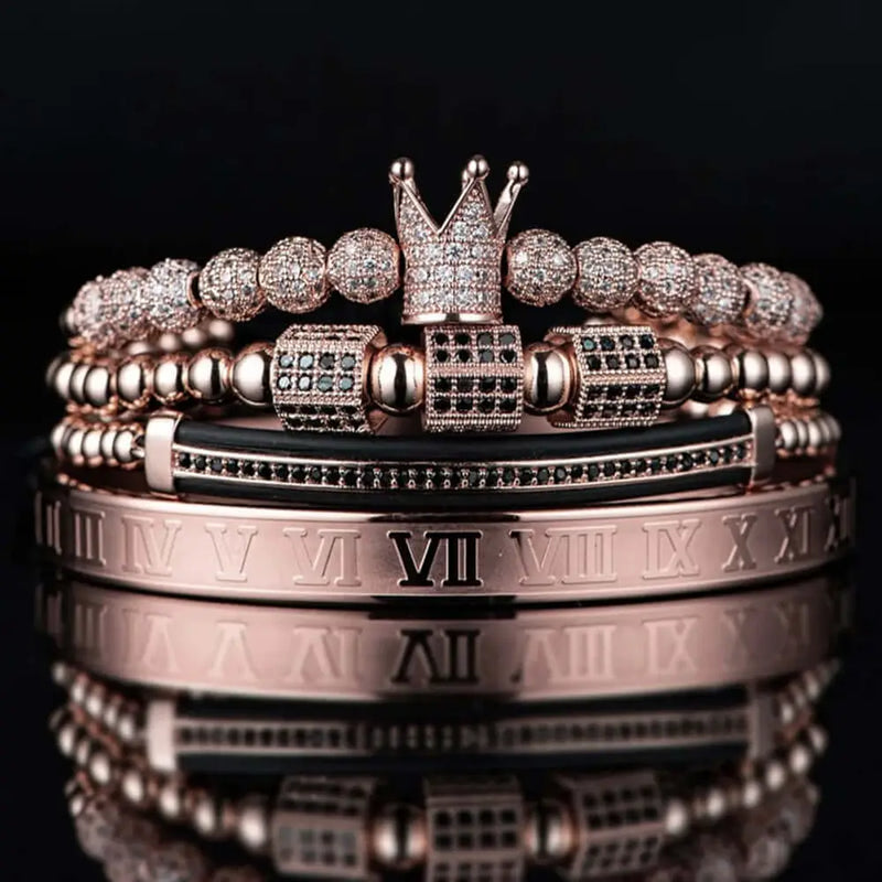 Prince Deluxe Bracelets - Roman - Silver - Gold - Black - Beaded