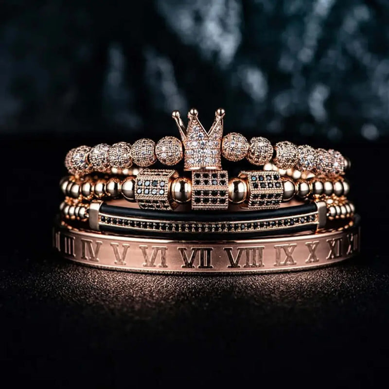 Prince Deluxe Bracelets - Bracelet - Bangle - Roman - Silver - Black