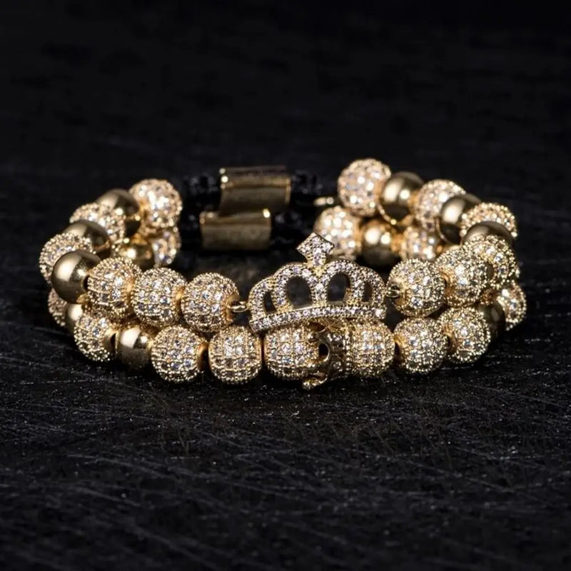 Queen Deluxe Bracelets - Queen - Gold - Beaded - Bracelet - Head