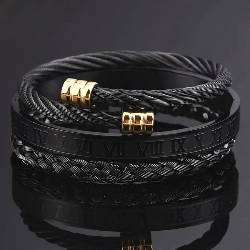 Royal Cable Bracelets - Bracelet - Bangle - Royal - Roman - Black