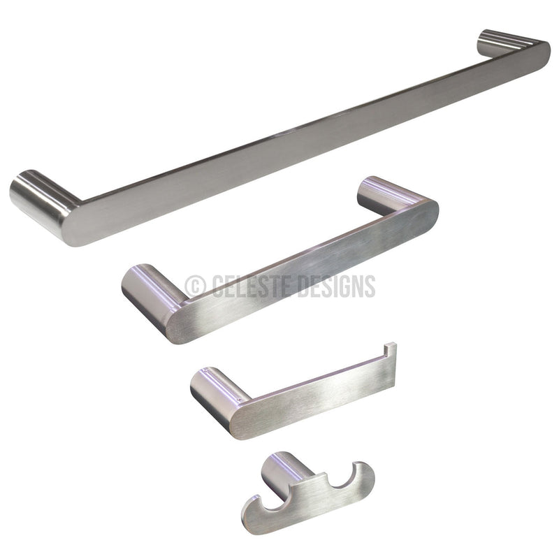 Sapphire 4-Pc Set Wall-Mounted Bathroom Accessories Brushed Nickel