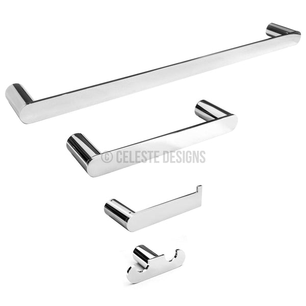 Sapphire 4-Pc Set Wall-Mounted Bathroom Accessories Polished Chrome