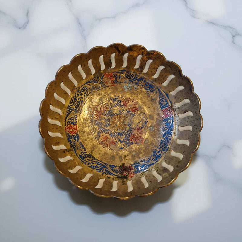 Vintage Indian Brass Dish Candle – Frankincense & Myrrh