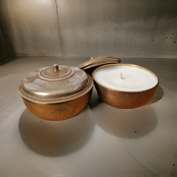 Brass dish candles