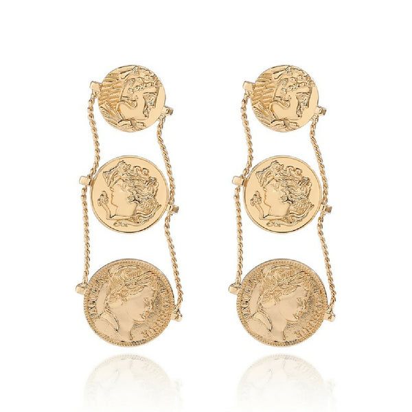 The Coin Drop Earring in Gold & Silver