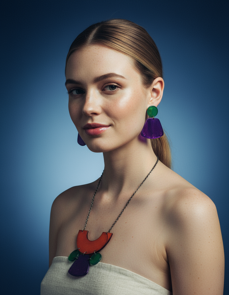 Big Bold Colorful Statement Necklace