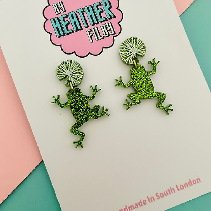 Frog Glitter Earrings