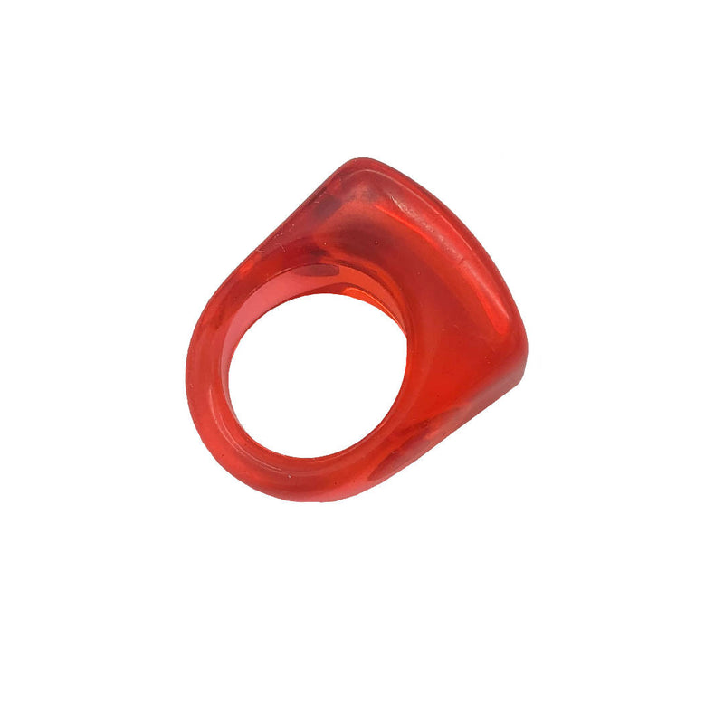 Vintage statement chunky transparent red color ring