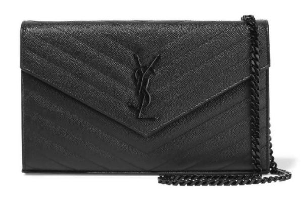 Saint Laurent Monogram Envelope Chain Wallet Black