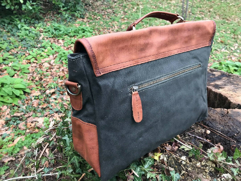 Barholm Leather and Canvas Messenger Bag