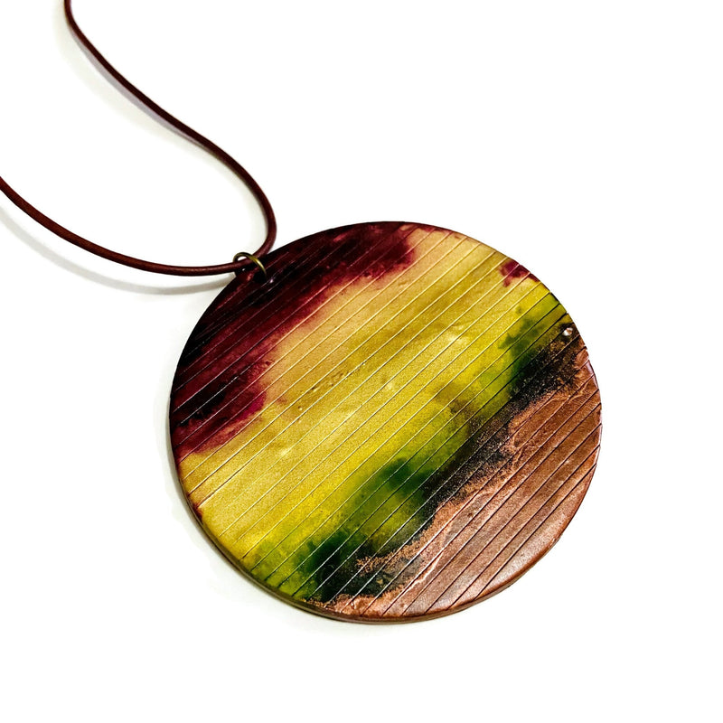 Rustic Chunky Circle Pendant Necklace