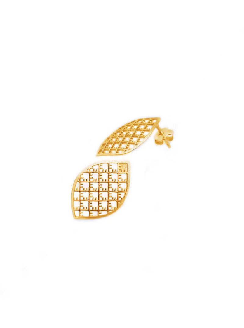 Sustainable gold plated earrings LEAF