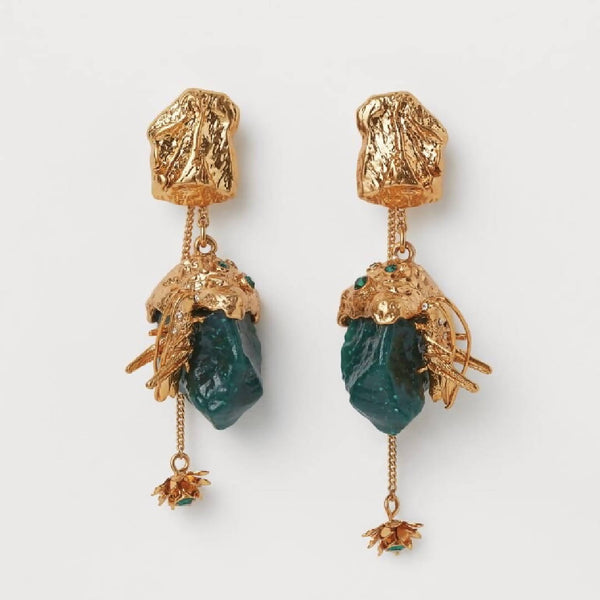 H&M Conscious Exclusive: Rare sold out Large earrings in embossed metal with detachable pendants