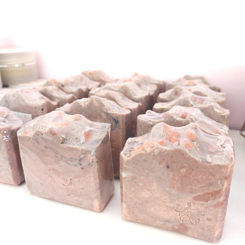 Clay Charm Soap. Moisturizing natural soap with shea butter, Dead Sea mud, and Moroccan Akr Fassi. Monarchess Natural Luxuries skincare products. Monarchess, Amman, Irbid, Jordan