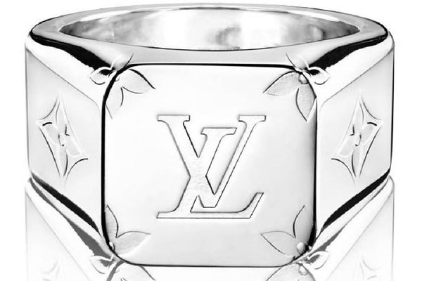 Louis Vuitton Signet Ring Engraved Monogram Palladium M