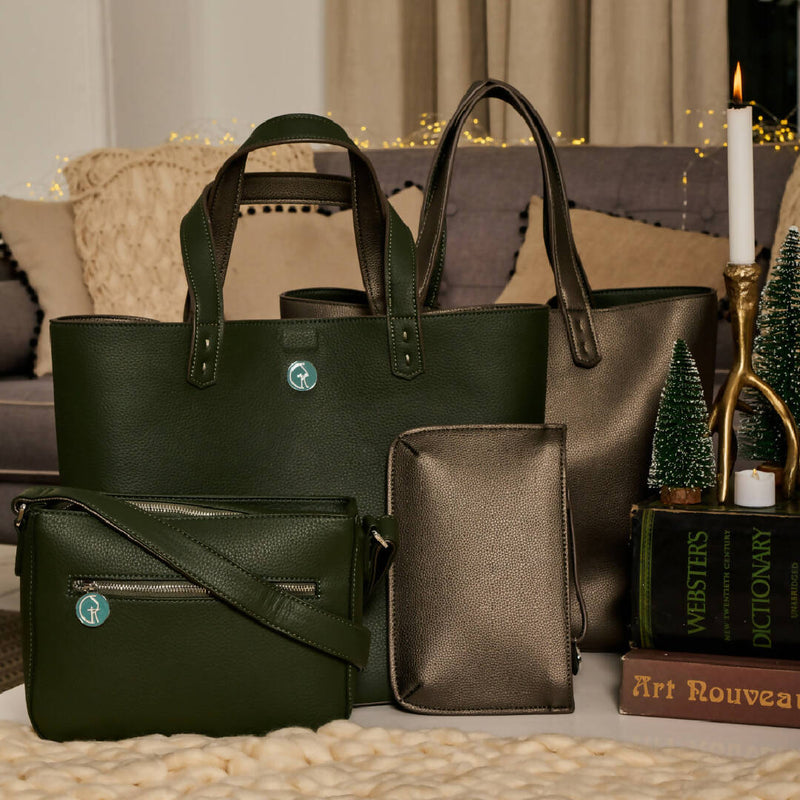 Morphbag by GSK Cross-body Handbag in Metallic and Dark Green