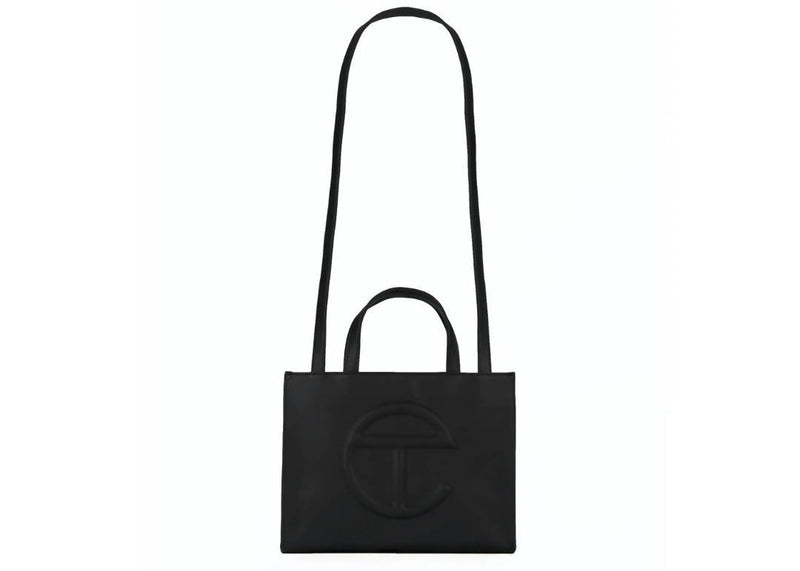 Telfar Shopping Bag Medium Black in Vegan Leather with Silver-tone