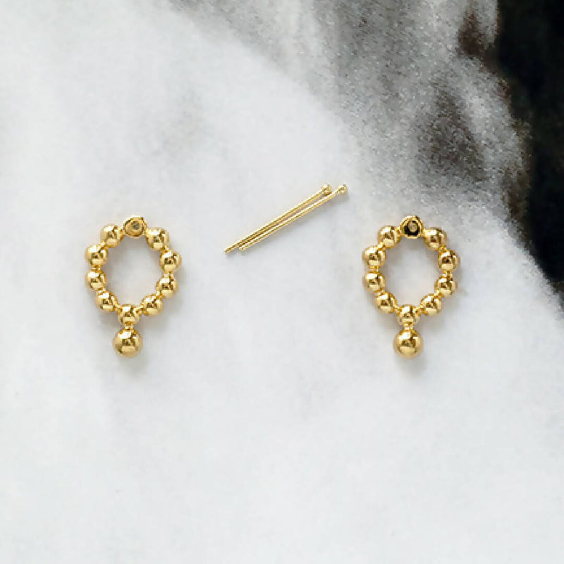 Drop ball earring - gold colour