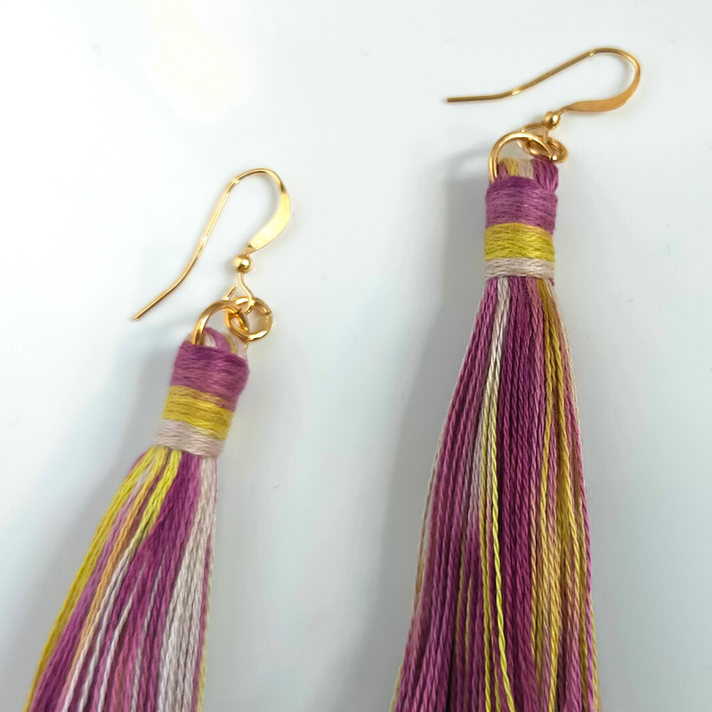 "Cora" 14k Gold-Filled Citrus Tassel Earrings