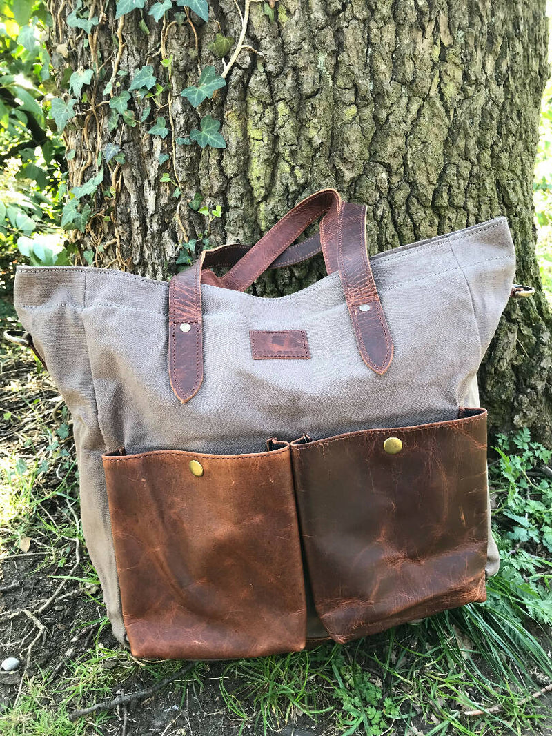 Blenheim Large Canvas and Vintage Leather Tote