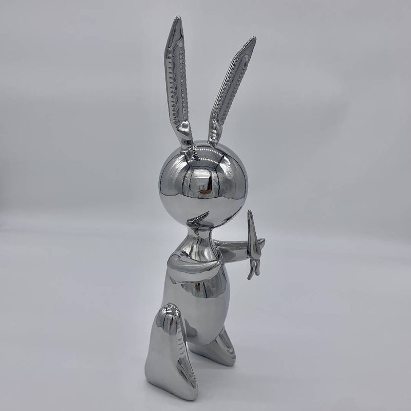 Silver Large Rabbit Sculpture By Editions Studio Pop Art
