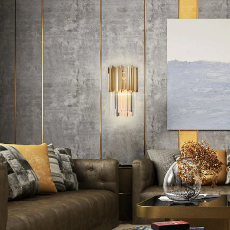 Golden S. Crystal Wall Lamp