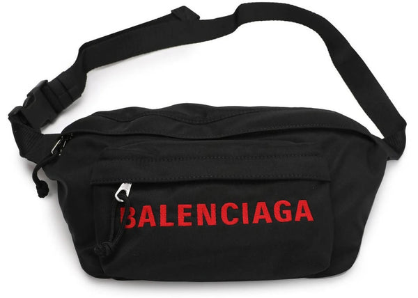 Balenciaga Logo-print Belt Bag Red in Polyamide with Silver-tone