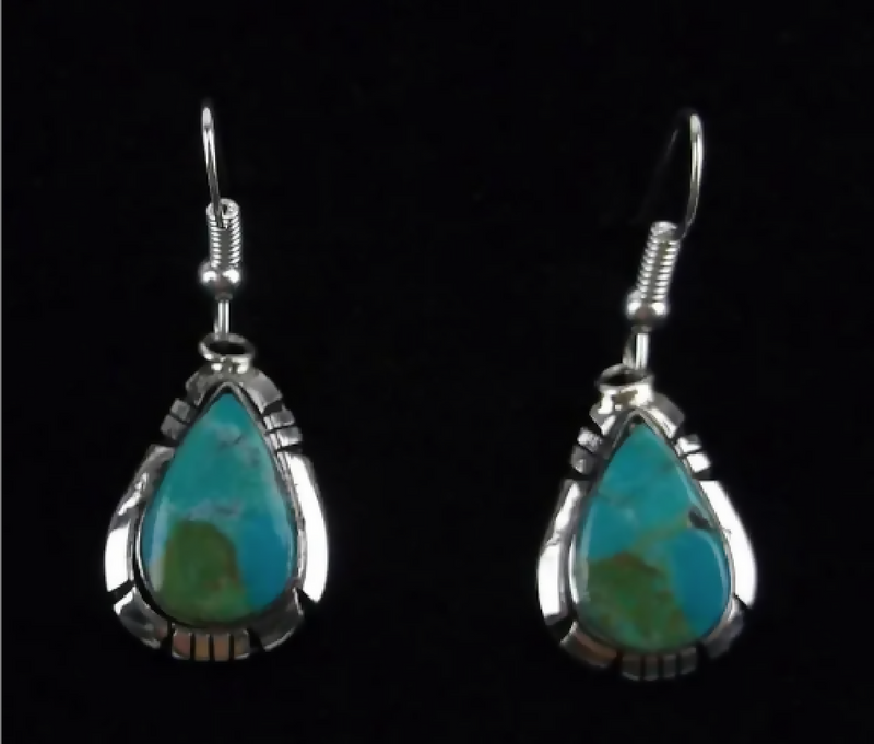 Navajo Calvin Spencer Sterling Silver Turquoise Earrings