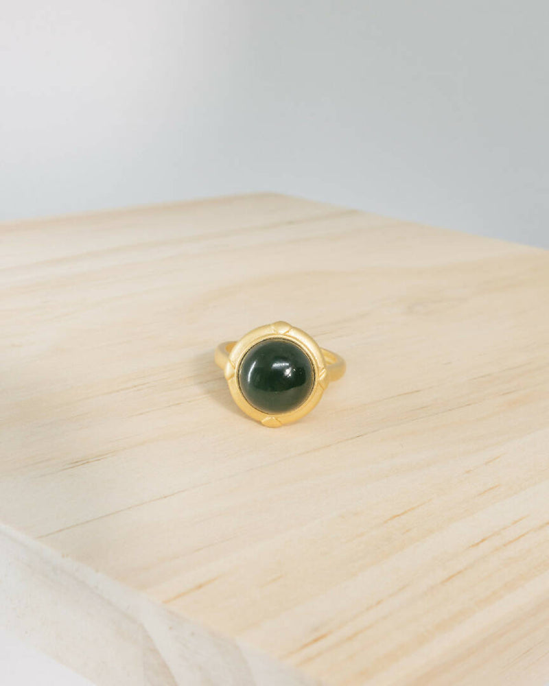 Round Green Jade Ring