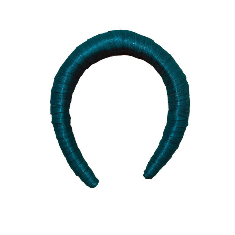 Gorgeous teal silk abaca wrapped headband