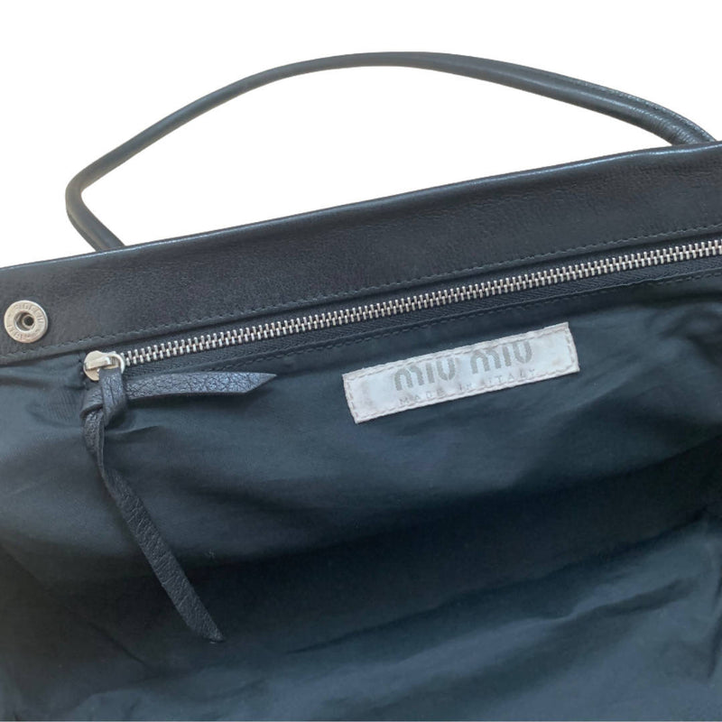 Vintage Soft Leather Black Miu Miu Shoulder Bag