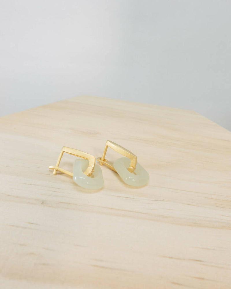 Nephrite Jade Link Earrings