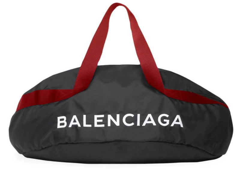 Balenciaga Wheel Bag M Navy/Red in Nylon with Silver-tone