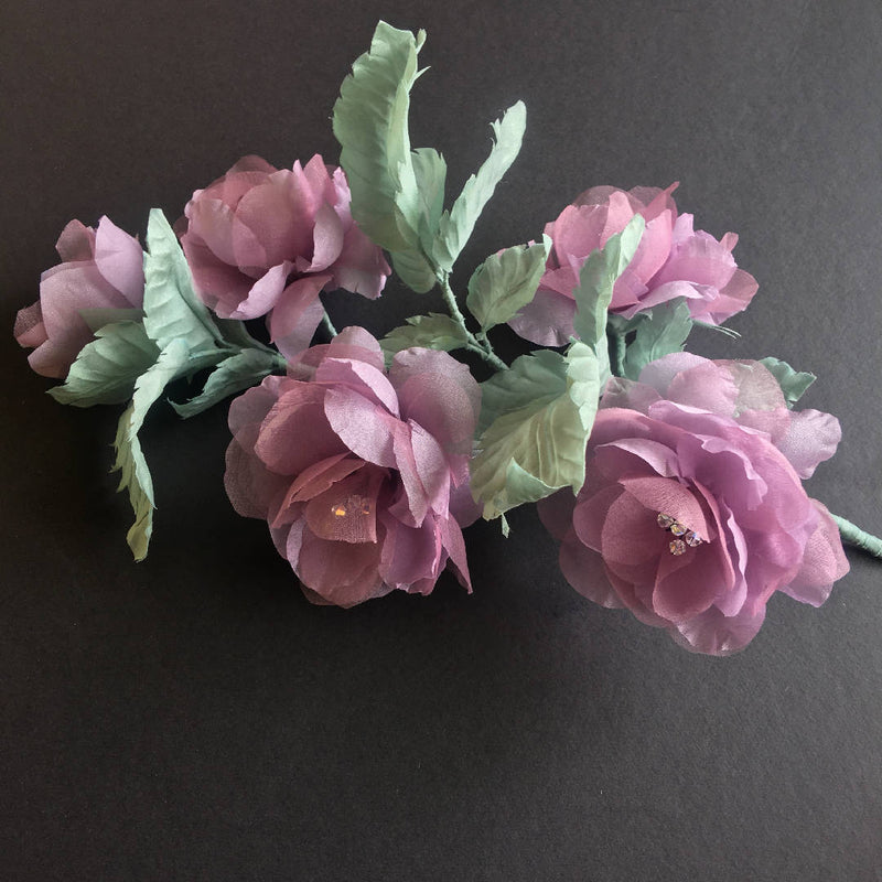 Rose flower brooch