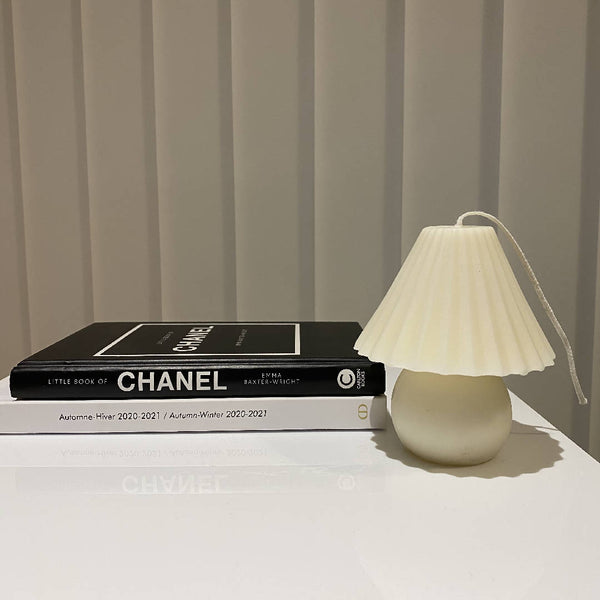 Handmade Vintage Lamp Candle in White