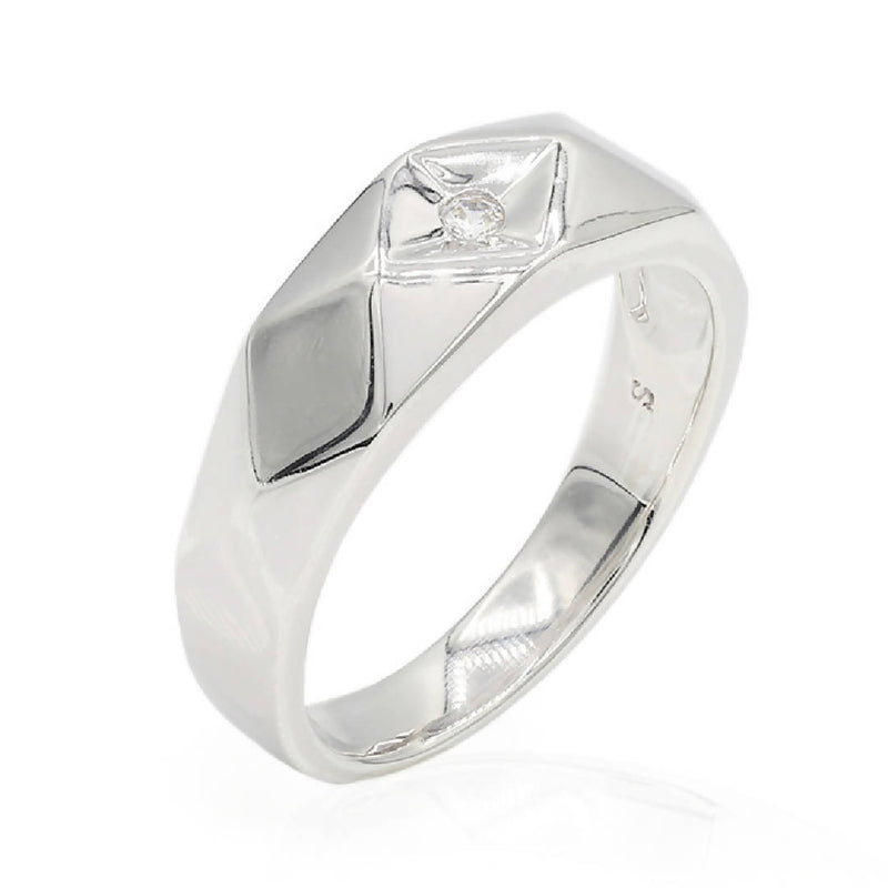 Prism and Diamond Sterling Ring