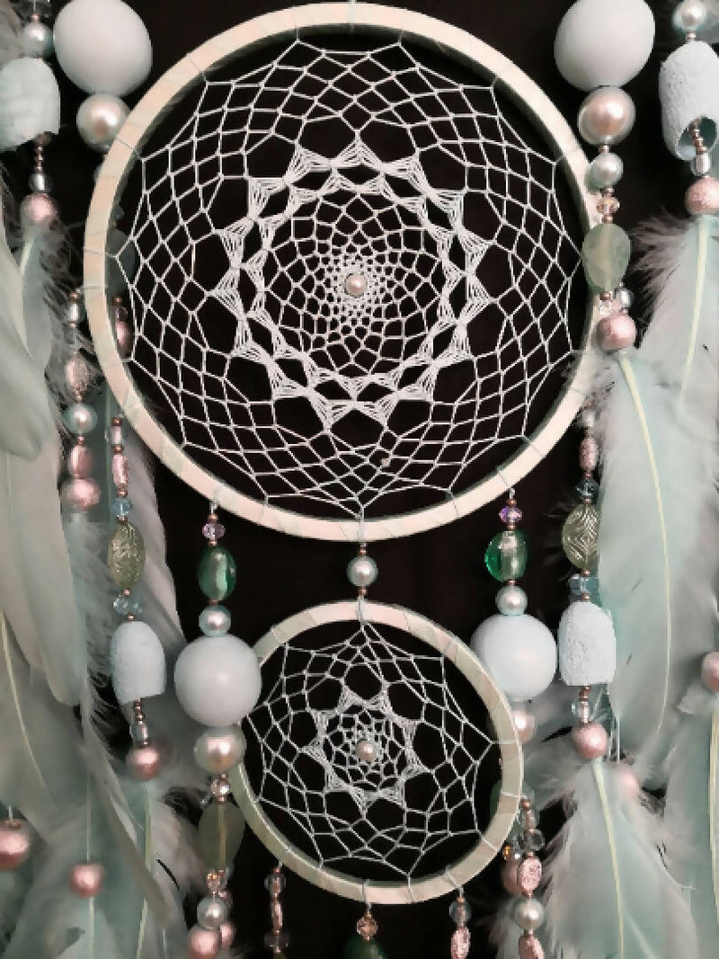 Large Mint Dreamcatcher, wall hanging agate Dreamcatcher, Boho Large dreamcatchers , boho XXL mint decor, gift bohemian decor
